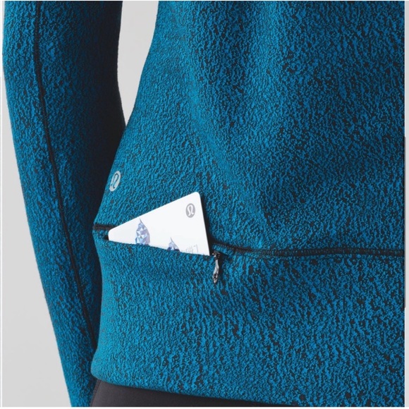 Lululemon Rush Hour 1/2 Zip Jacquard Blue/Black Sz.6 - Picture 4 of 12